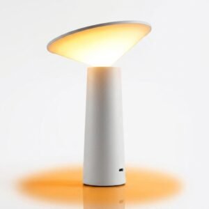 desk lamp glowing on white 202609021806